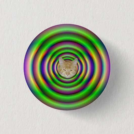 Pinback-Taste für grünen Torus-Tunnel + Katze Button (Vorderseite)