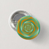 Pinback-Taste für Orange und grüne Spirale Rose Button (Vorne & Hinten)
