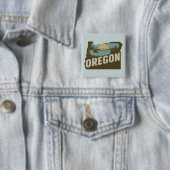 Pinback-Taste für Retro Oregon-Silhouette Button (Beispiel)