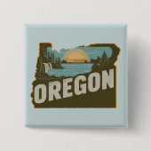 Pinback-Taste für Retro Oregon-Silhouette Button (Vorderseite)