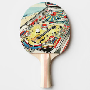 Pinball-Arcade-Spiel im Stil der Siebziger Jahre, Tischtennis Schläger