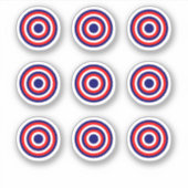 Pinball Blau/Rot/Weiß Bullseye Rundkleber Aufkleber (Vorderseite)