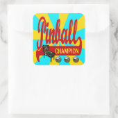 Pinball Champion Quadratischer Aufkleber (Tasche)