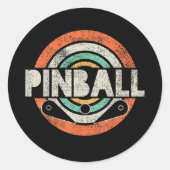 Pinball Game Vintag Runder Aufkleber (Vorderseite)