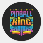 Pinball King Arcade Game Player Runder Aufkleber (Vorderseite)