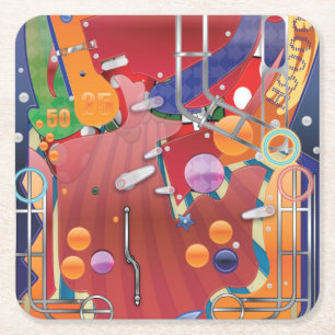 Pinball-Las Vegas Rechteckiger Pappuntersetzer