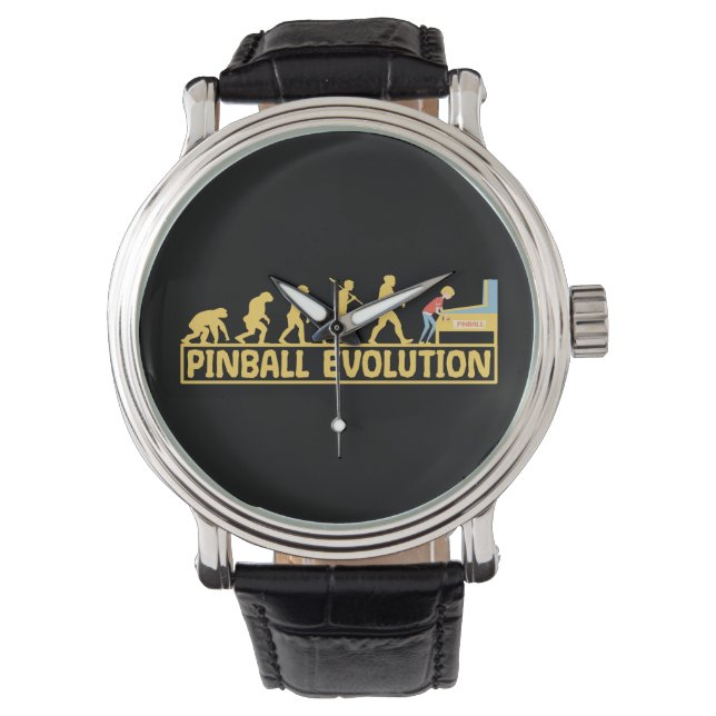 Pinball machine Arcade Evolution Retro Funny Armbanduhr (Vorderseite)