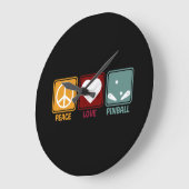 Pinball Machine Peace Liebe Slogan Funny Retro Große Wanduhr (Winkel)