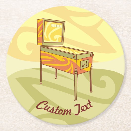 Pinball-Maschine Rundpapier Untersetzer (Vorderseite)