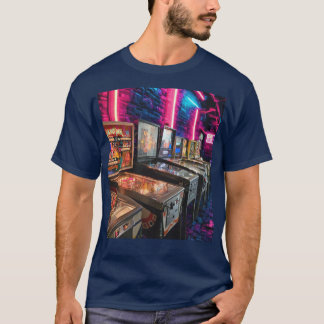 Pinball-Maschinen in einem Row-T-Shirt T-Shirt
