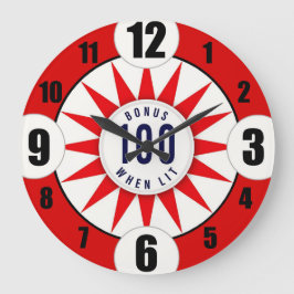 Pinball-Player - Runde Wall-Clock #1 Große Wanduhr