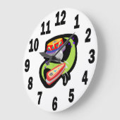 Pinball-Player - Runde Wall-Clock #6 Große Wanduhr (Winkel)