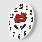 Pinball-Player - Runde Wall-Clock #8 Große Wanduhr (Winkel)