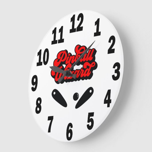 Pinball-Player - Runde Wall-Clock #8 Große Wanduhr (Winkel)