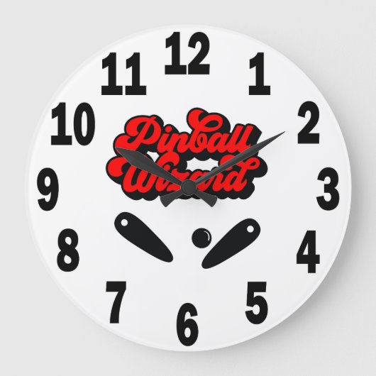 Pinball-Player - Runde Wall-Clock #8 Große Wanduhr (Vorderseite)
