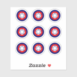 Pinball Rot/Weiß/Blau "Star" Round-Target-Aufklebe Aufkleber