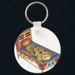 Pinball Schlüsselanhänger<br><div class="desc">Cartoon einer Flipper in einem skizzenhaften,  farbmarkierten Stil.</div>