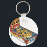 Pinball Schlüsselanhänger<br><div class="desc">Cartoon einer Flipper in einem skizzenhaften,  farbmarkierten Stil.</div>