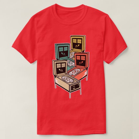 Pinball Shirt Retro Klassische Vintage Arkade Shir (Design vorne)