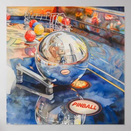 Pinball-Spielfeld-Poster 5 Poster (Vorne)