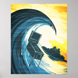 Pinball-Surfmaschine Poster