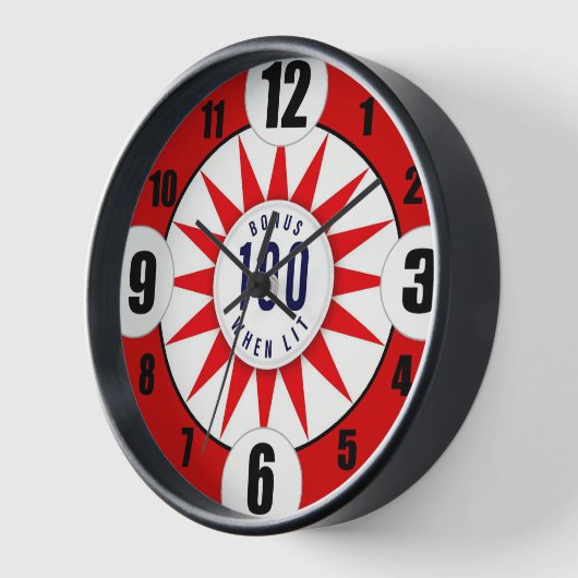 Pinball-Wanduhr mit Holzrahmen #1 Uhr (Winkel)