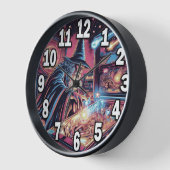 Pinball-Wanduhr mit Holzrahmen #2 Uhr (Winkel)