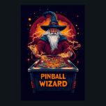 Pinball Wizard Poster<br><div class="desc">Tauchen Sie ein in die elektrische Welt der klassischen Arcade Nostalgie mit diesem einzigartigen KI-Poster, Pinball Wizard. Mit einem prächtigen, mystischen, alten Zauberer, der Blitze aus den Fingern vor einer pulsierenden Flippermaschine ausstrahlt, bringt dieses Stück Retro-Flair und Fantasiezauber zusammen. Dieses Kunstwerk eignet sich perfekt für Spielzimmer, Zuhause-Arkaden oder jeden Fan...</div>