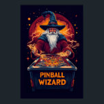 Pinball Wizard Poster<br><div class="desc">Tauchen Sie ein in die elektrische Welt der klassischen Arcade Nostalgie mit diesem einzigartigen KI-Poster, Pinball Wizard. Mit einem prächtigen, mystischen, alten Zauberer, der Blitze aus den Fingern vor einer pulsierenden Flippermaschine ausstrahlt, bringt dieses Stück Retro-Flair und Fantasiezauber zusammen. Dieses Kunstwerk eignet sich perfekt für Spielzimmer, Zuhause-Arkaden oder jeden Fan...</div>