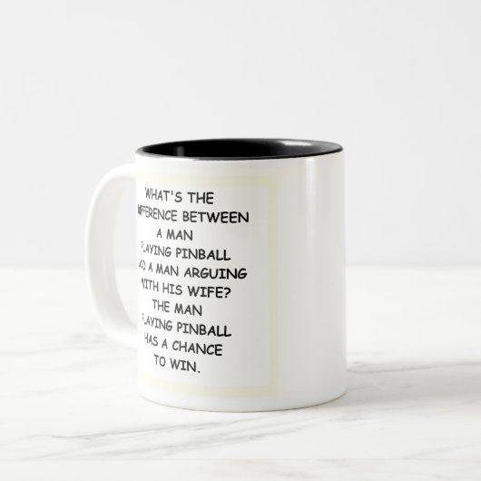 PINBALL ZWEIFARBIGE TASSE (Vorderseite Links)