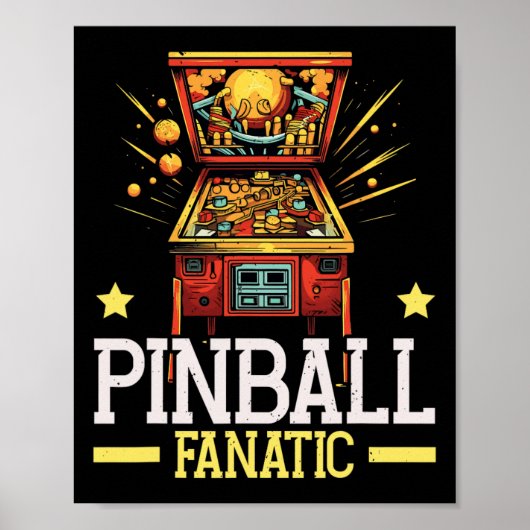 Pinbyll Machine Arcade Game Gamer Clic Video Game Poster (Vorne)