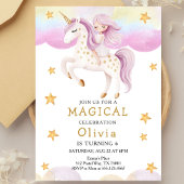  Pincess Fairytale Unicorn Rainbow Party Birthday  Einladung