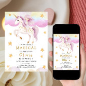  Pincess Fairytale Unicorn Rainbow Party Birthday  Einladung