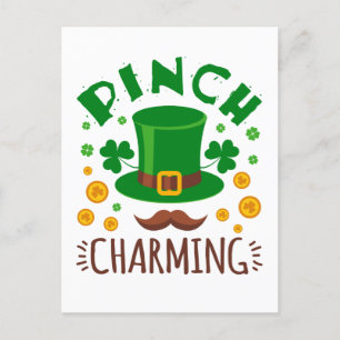 Pinch Charming Funny St Patricks Day Men Boys Postkarte