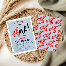 Pinch Me, I'm One Lobster Boy 1st Birthday Einladung