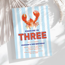 Pinch Me I'm Three Lobster 3. Geburtstag