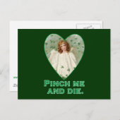 Pinch Me und Die Funny St Patricks Day Design Postkarte (Vorne/Hinten)