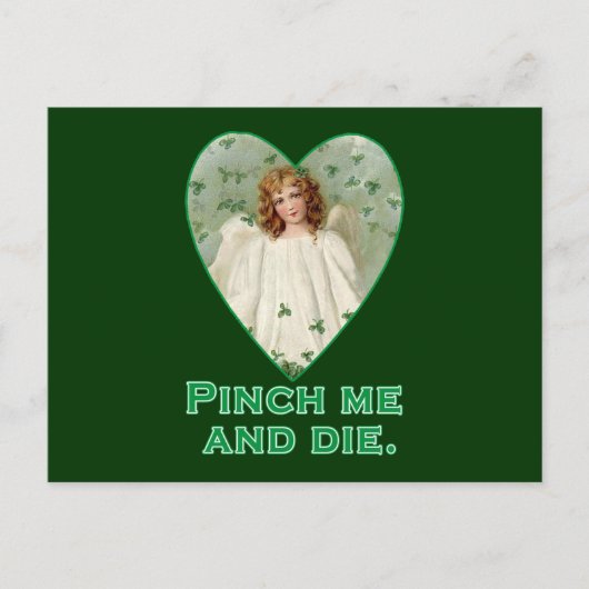 Pinch Me und Die Funny St Patricks Day Design Postkarte (Vorderseite)