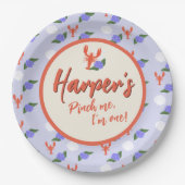 "Pinch mich! Ich bin ein" Küstenlobster zum Geburt Pappteller (Vorderseite)