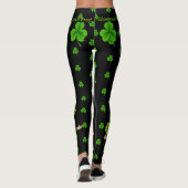 Pinch Proof Happy St. Patrick's Day Green Clover Leggings (Rückseite)