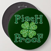 PINCH PROOF MIT Kleeblättern Irish T - Shirt Button (Vorne & Hinten)