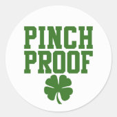 Pinch Proof mit St Patricks Day Kleeblatt Runder Aufkleber (Vorderseite)