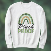 Pinch Proof St Patrick's Day Green Rainbow Plaid Sweatshirt