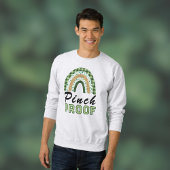 Pinch Proof St Patrick's Day Green Rainbow Plaid Sweatshirt