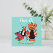 Pinch Uns Wir sind Verlobt Crayfish Boil Dusche Pa Einladung (Stehend Vorderseite)