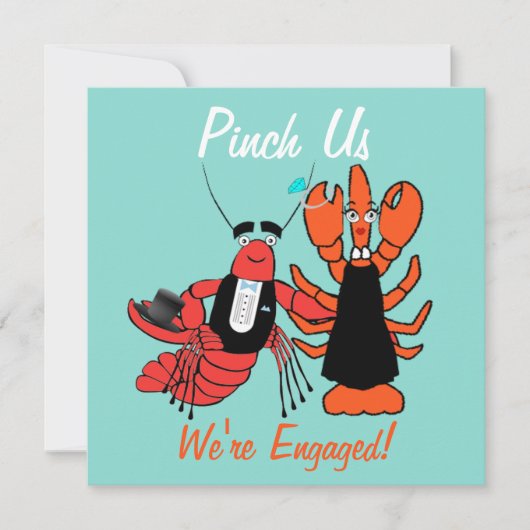 Pinch Uns Wir sind Verlobt Crayfish Boil Dusche Pa Einladung (Vorderseite)
