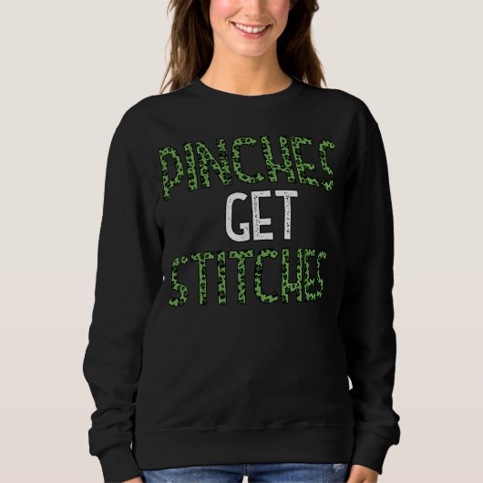 Pinches erhalten Stitches leopard St Patrick's Day Sweatshirt (Vorderseite)