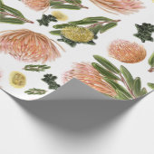 Pincushion Protea Botanisches Muster Geschenkpapier (Ecke)