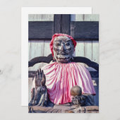 Pindola Bharadvaja hölzerne buddhistische Statue - Einladung (Vorne/Hinten)