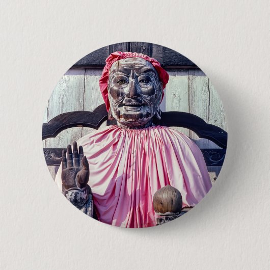 Pindola-Bharadvaja-Statue in Nara - Japan Button (Vorderseite)